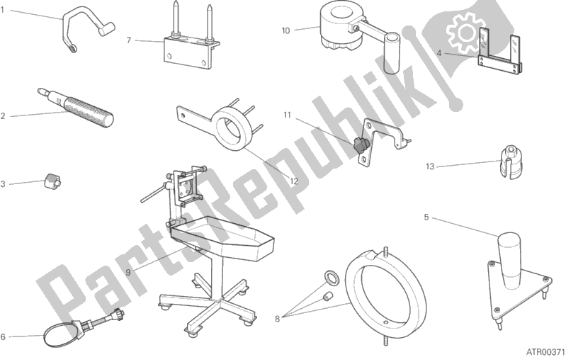 All parts for the 001 - Workshop Service Tools, Engine of the Ducati Diavel Xdiavel S Brasil 1260 2019